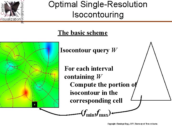 Center Computational CCV Visualization Optimal Single-Resolution Isocontouring The basic scheme Isocontour query W For Center Computational CCV Visualization Optimal Single-Resolution Isocontouring The basic scheme Isocontour query W For