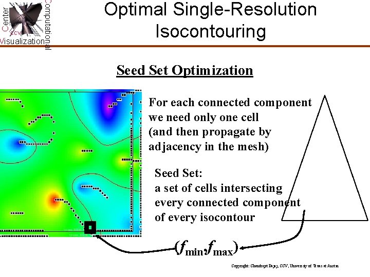Center Computational CCV Visualization Optimal Single-Resolution Isocontouring Seed Set Optimization For each connected component Center Computational CCV Visualization Optimal Single-Resolution Isocontouring Seed Set Optimization For each connected component