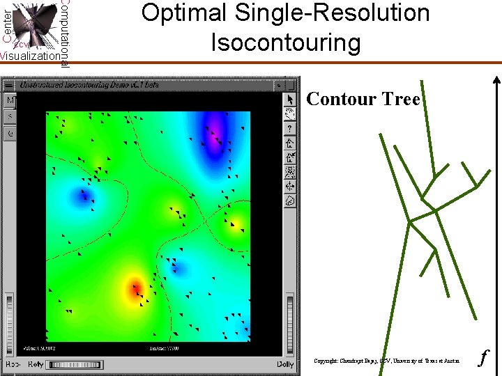 Center Computational CCV Visualization Optimal Single-Resolution Isocontouring Minimal Seed Set Contour Tree Copyright: Chandrajit Center Computational CCV Visualization Optimal Single-Resolution Isocontouring Minimal Seed Set Contour Tree Copyright: Chandrajit