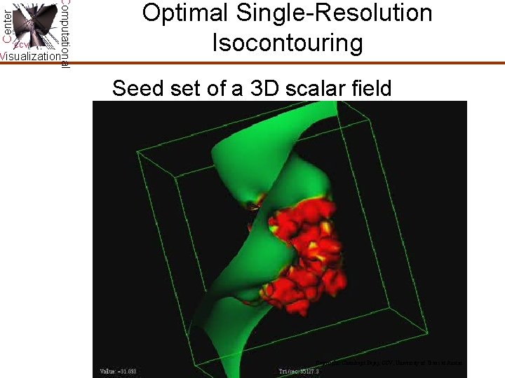 Center Computational CCV Visualization Optimal Single-Resolution Isocontouring Seed set of a 3 D scalar Center Computational CCV Visualization Optimal Single-Resolution Isocontouring Seed set of a 3 D scalar