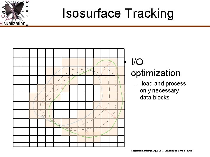 Center Computational CCV Isosurface Tracking Visualization • I/O optimization – load and process only Center Computational CCV Isosurface Tracking Visualization • I/O optimization – load and process only