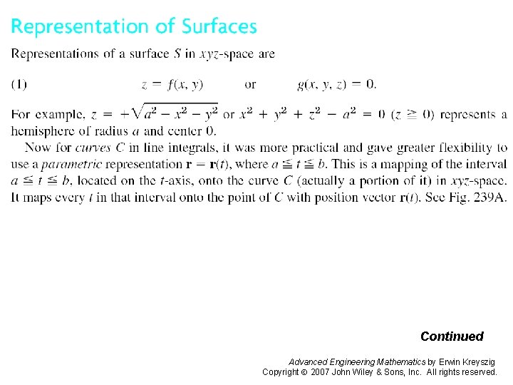 Pages 445 -446 a Continued Advanced Engineering Mathematics by Erwin Kreyszig Copyright 2007 John