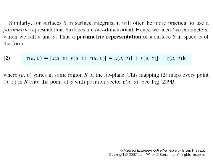 Pages 445 -446 c Advanced Engineering Mathematics by Erwin Kreyszig Copyright 2007 John Wiley