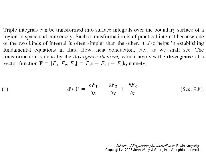 Pages 458 -459 Advanced Engineering Mathematics by Erwin Kreyszig Copyright 2007 John Wiley &