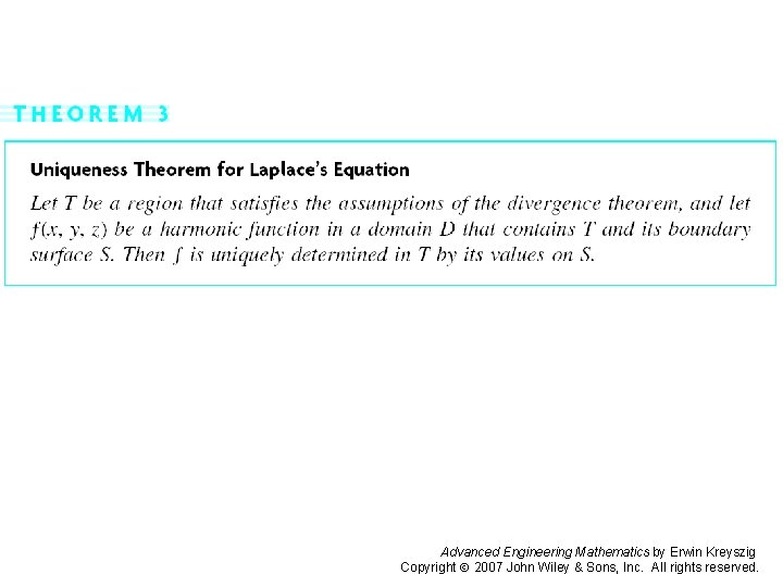 Page 467 (2) Advanced Engineering Mathematics by Erwin Kreyszig Copyright 2007 John Wiley &