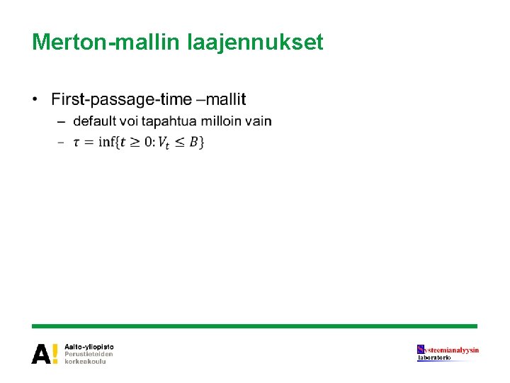 Merton-mallin laajennukset • 