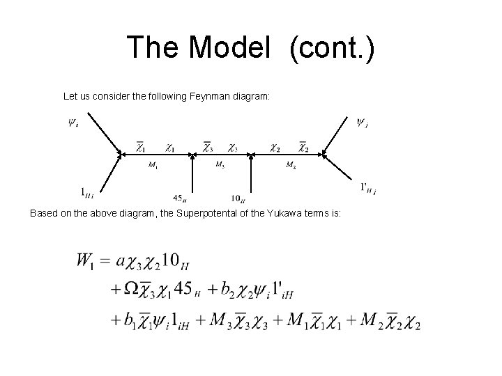 The Model (cont. ) Let us consider the following Feynman diagram: Based on the