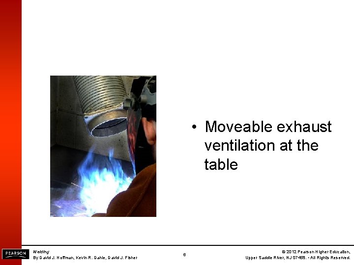  • Moveable exhaust ventilation at the table Welding By David J. Hoffman, Kevin