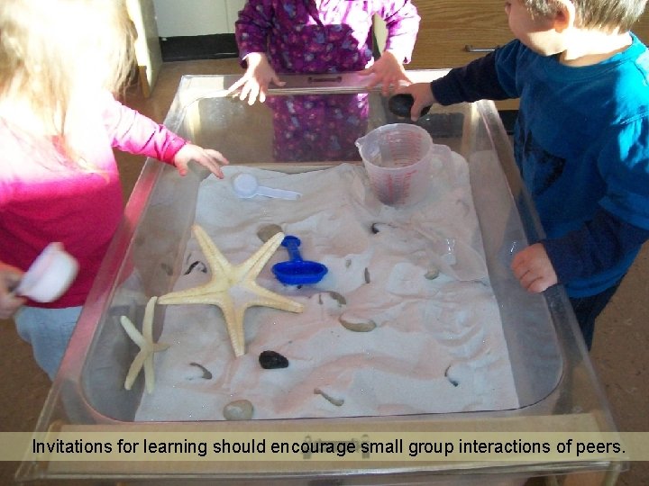 Invitations for learning should encourage small group interactions of peers. 