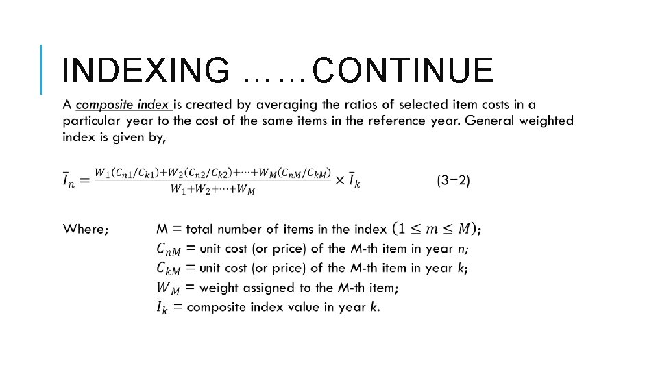 INDEXING ……CONTINUE 