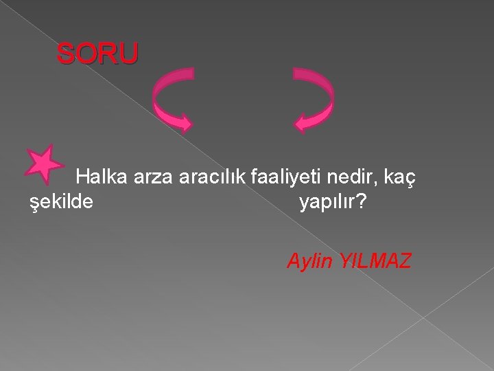 SORU Halka arza aracılık faaliyeti nedir, kaç şekilde yapılır? Aylin YILMAZ 