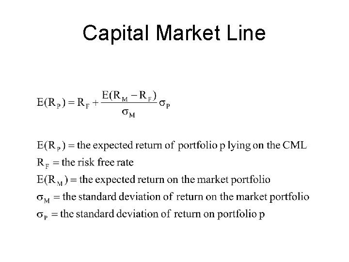 Capital Market Line 