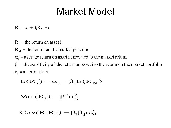 Market Model 