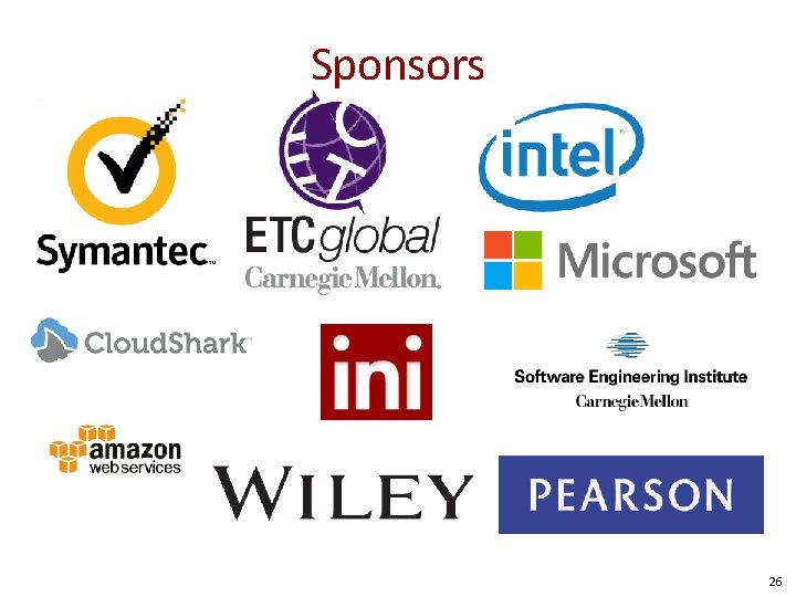 Sponsors 26 Sponsors 26