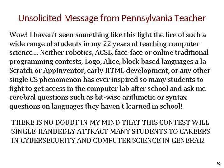 Unsolicited Message from Pennsylvania Teacher Wow! I haven't seen something like this light the Unsolicited Message from Pennsylvania Teacher Wow! I haven't seen something like this light the