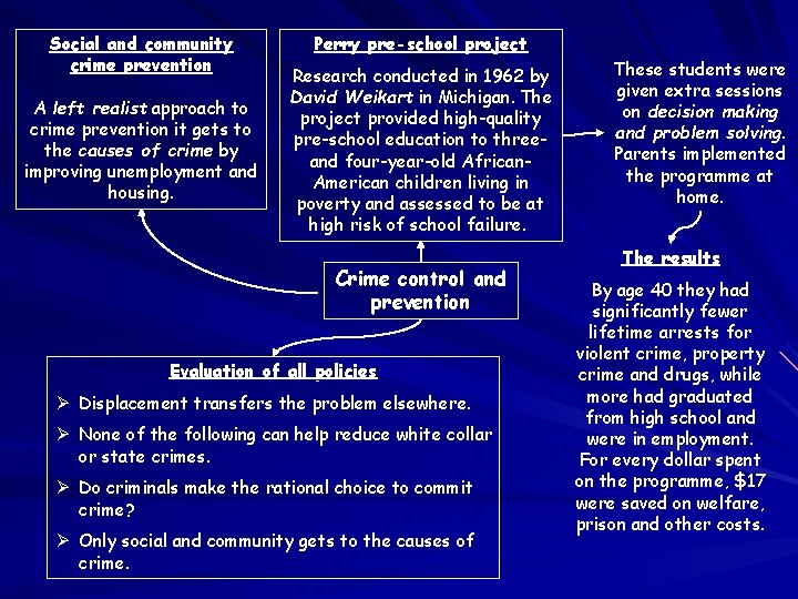 Social and community crime prevention A left realist approach to crime prevention it gets Social and community crime prevention A left realist approach to crime prevention it gets