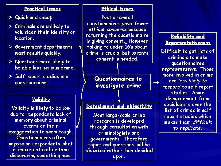 Practical issues Ø Quick and cheap. Ø Criminals are unlikely to volunteer their identity Practical issues Ø Quick and cheap. Ø Criminals are unlikely to volunteer their identity