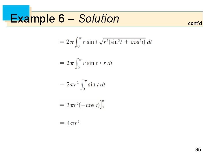 Example 6 – Solution cont’d 35 