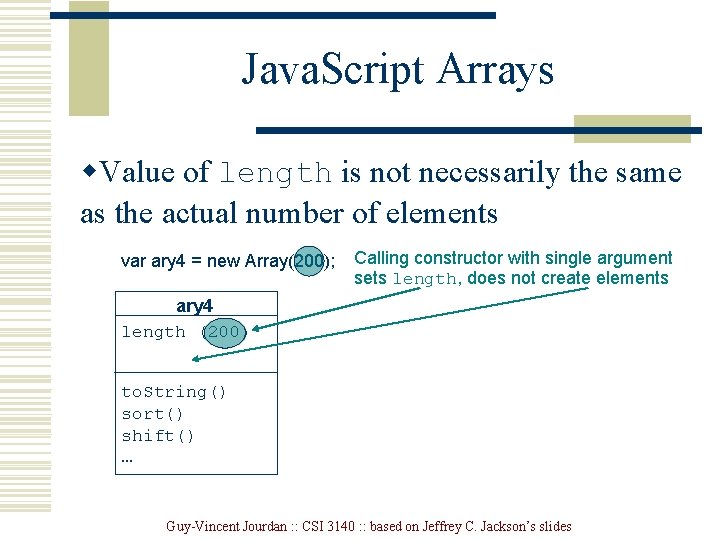Java. Script Arrays w. Value of length is not necessarily the same as the Java. Script Arrays w. Value of length is not necessarily the same as the