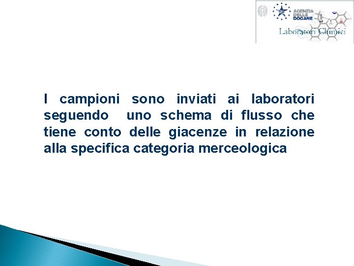 I campioni sono inviati ai laboratori seguendo uno schema di flusso che tiene conto