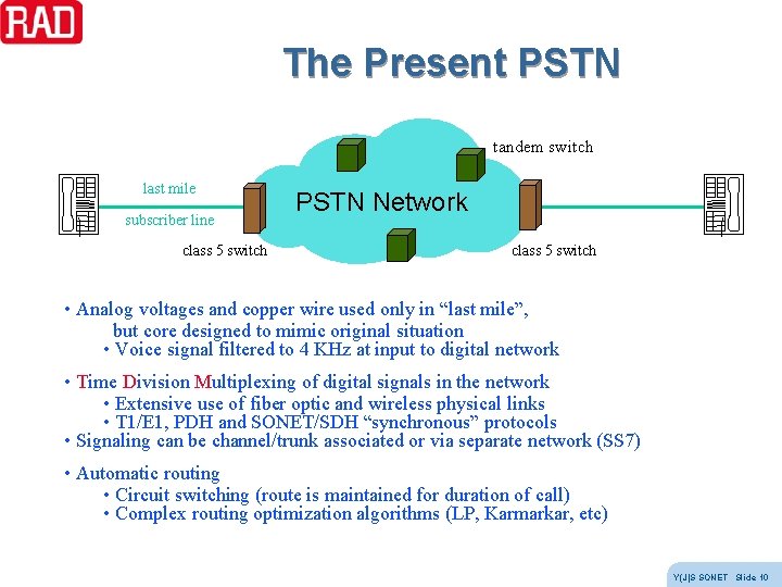 The Present PSTN tandem switch last mile subscriber line class 5 switch PSTN Network The Present PSTN tandem switch last mile subscriber line class 5 switch PSTN Network