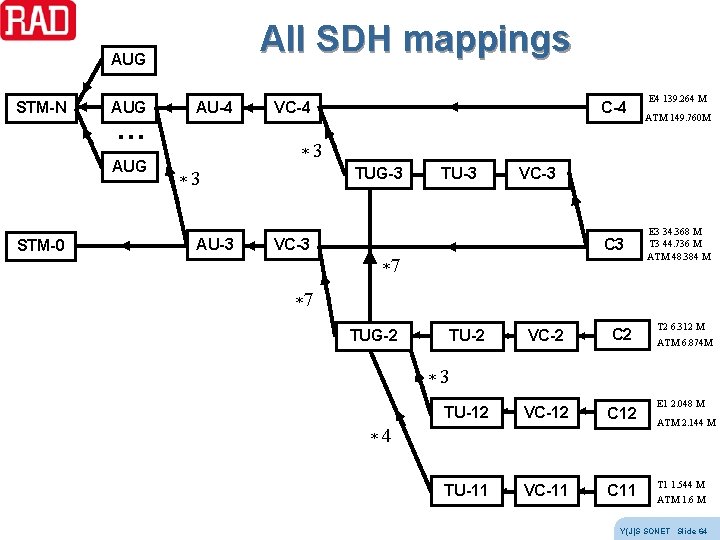 All SDH mappings AUG STM-N AUG … AUG STM-0 AU-4 VC-4 E 4 139. All SDH mappings AUG STM-N AUG … AUG STM-0 AU-4 VC-4 E 4 139.