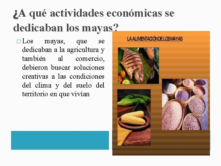 ¿A qué actividades económicas se dedicaban los mayas? � Los mayas, que se dedicaban