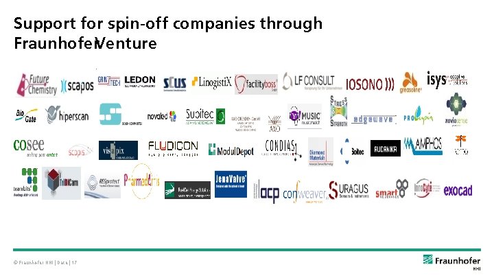 Support for spin-off companies through Fraunhofer. Venture © Fraunhofer HHI | Date | 17