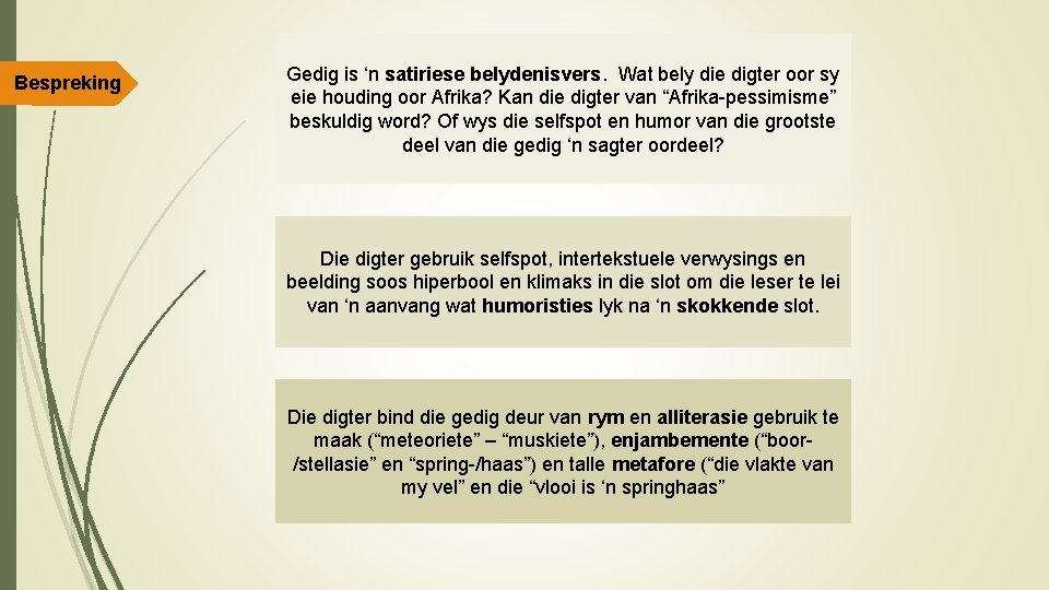 Bespreking Gedig is ‘n satiriese belydenisvers. Wat bely die digter oor sy eie houding