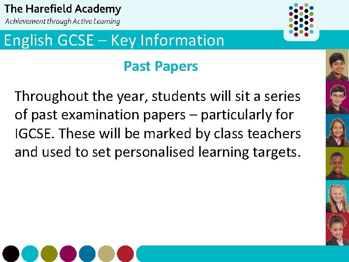 English GCSE – Key Information Past Papers Throughout the year, students will sit a