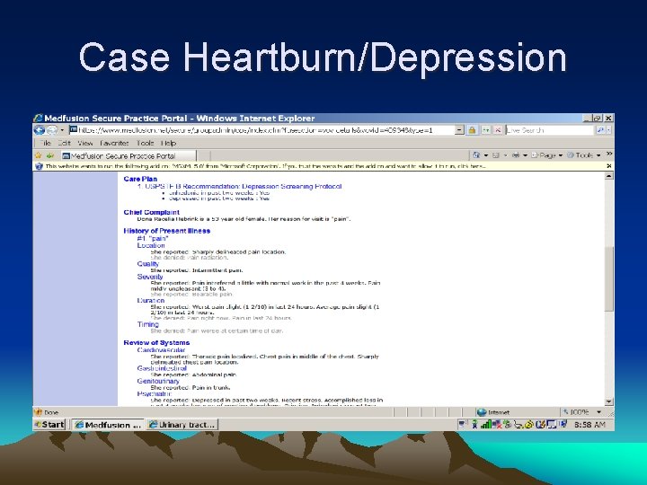 Case Heartburn/Depression 