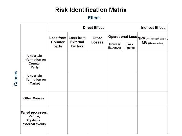 Risk Identification Matrix 