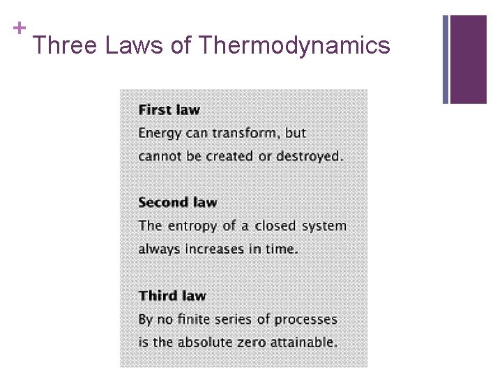 + Three Laws of Thermodynamics 