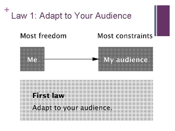 + Law 1: Adapt to Your Audience 