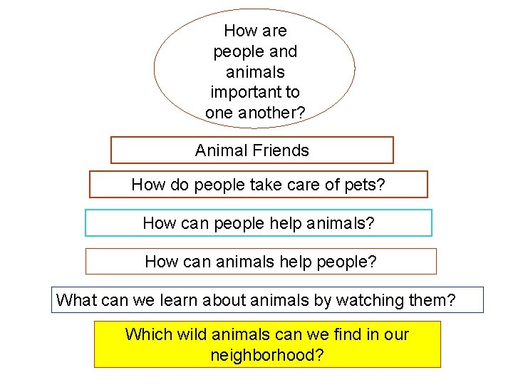 How are people and animals important to one another? Animal Friends How do people