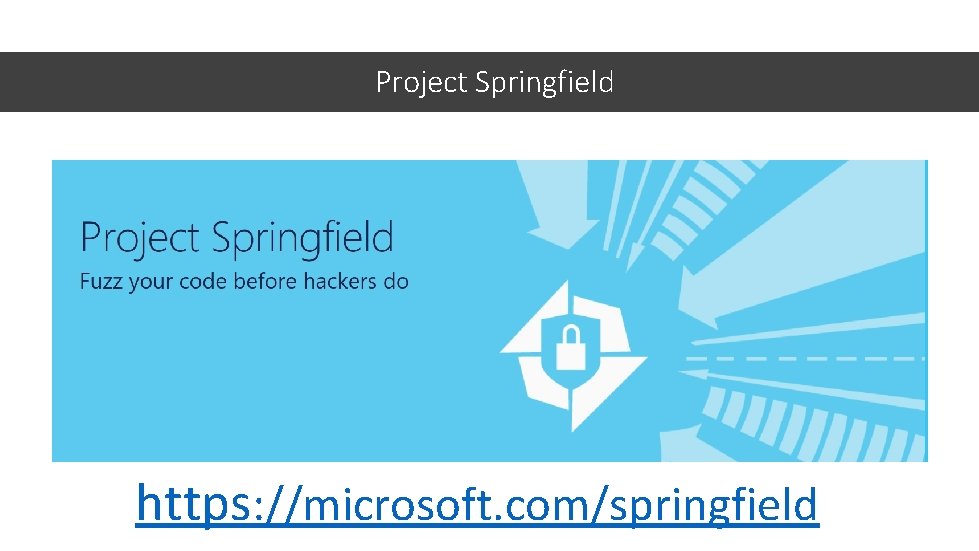 Project Springfield https: //microsoft. com/springfield Project Springfield https: //microsoft. com/springfield