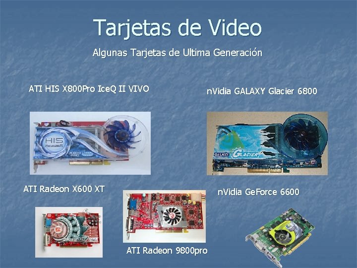 Tarjetas de Video Algunas Tarjetas de Ultima Generación ATI HIS X 800 Pro Ice.