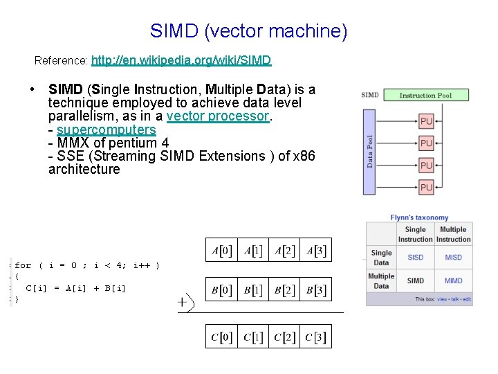 SIMD (vector machine) Reference: http: //en. wikipedia. org/wiki/SIMD • SIMD (Single Instruction, Multiple Data)