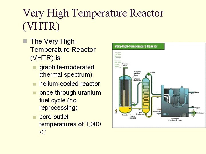 Very High Temperature Reactor (VHTR) n The Very-High- Temperature Reactor (VHTR) is n n Very High Temperature Reactor (VHTR) n The Very-High- Temperature Reactor (VHTR) is n n