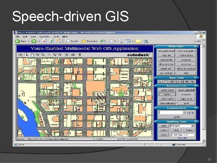 Speech-driven GIS 67 