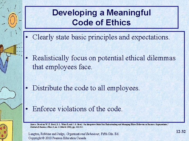Developing a Meaningful Code of Ethics • Clearly state basic principles and expectations. •