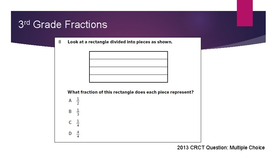 3 rd Grade Fractions 2013 CRCT Question: Multiple Choice 