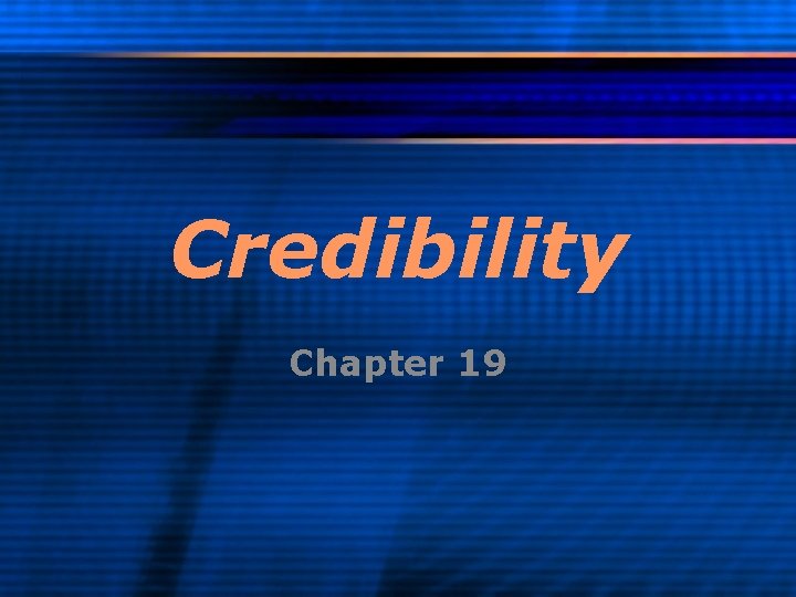 Credibility Chapter 19 