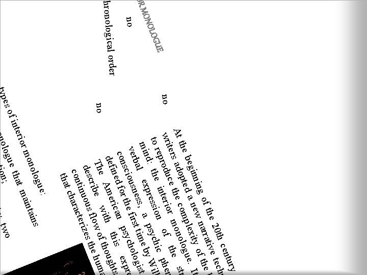 E OGU L ONO OR M no chronological order no no s of ype