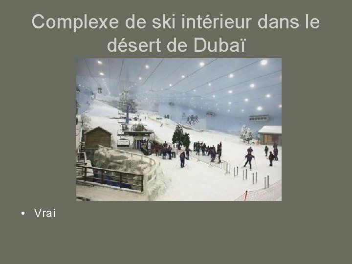 Complexe de ski intérieur dans le désert de Dubaï • Vrai 