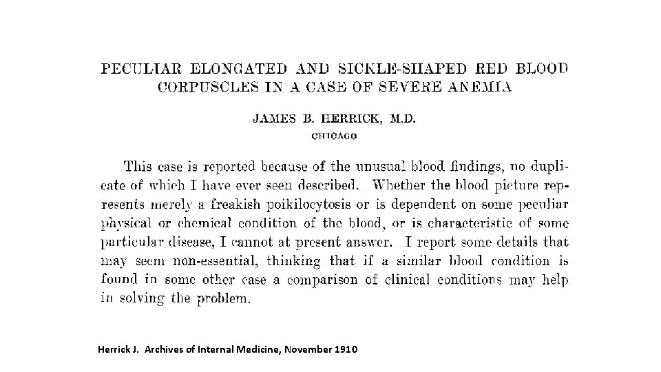 Herrick J. Archives of Internal Medicine, November 1910 