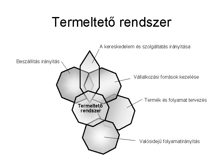 Termeltető rendszer A kereskedelem és szolgáltatás irányítása Beszállítás irányítás Vállalkozási források kezelése Termék és