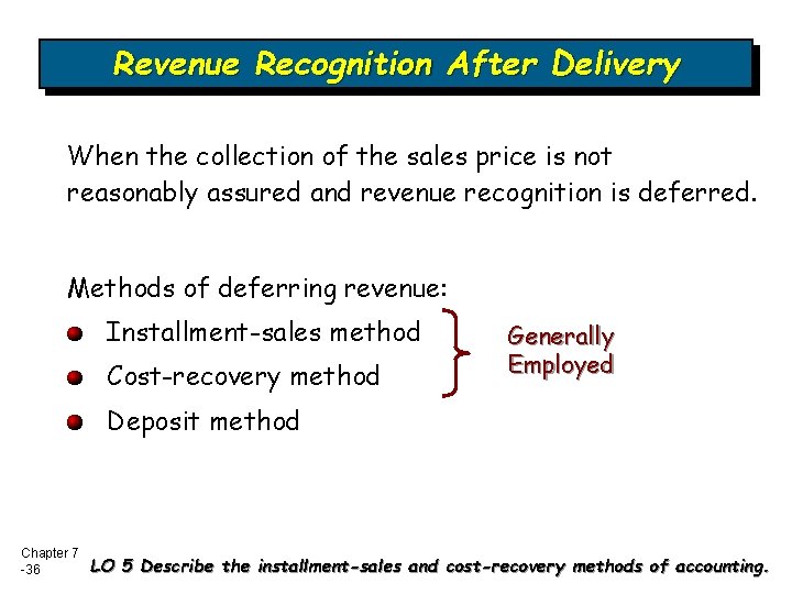 Revenue Recognition After Delivery When the collection of the sales price is not reasonably