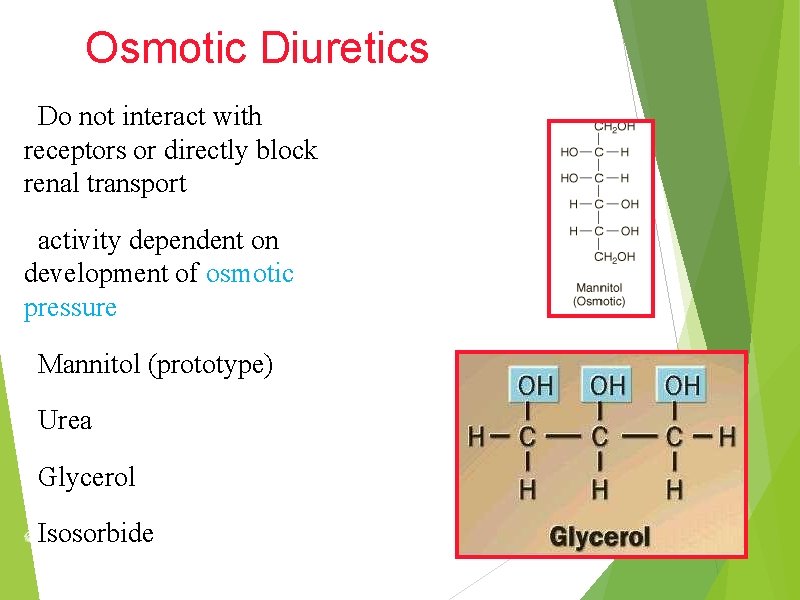 Osmotic Diuretics Do not interact with receptors or directly block renal transport activity dependent