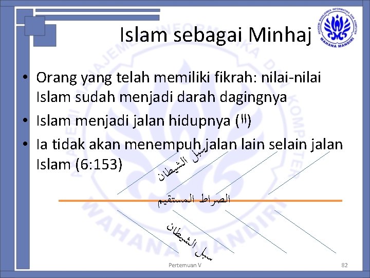 Islam sebagai Minhaj • Orang yang telah memiliki fikrah: nilai-nilai Islam sudah menjadi darah